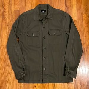Express Mens Olive Chore Shirt Jacket
